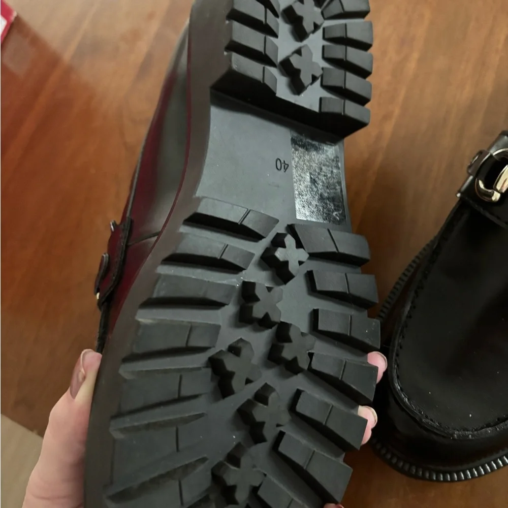 H&M Woman’s Black Platform Loafers with Buckle NWOT Final Sale